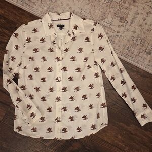 Talbots Horse Pattern Shirt